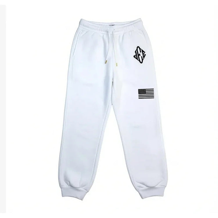 Men Retro Half-Zip Tracksuit Suit Cool Pattern Embroidery Streetwear Casual Fashion Stand Collar Zipneck Hoodie Daily Sweatpants PlatiNum