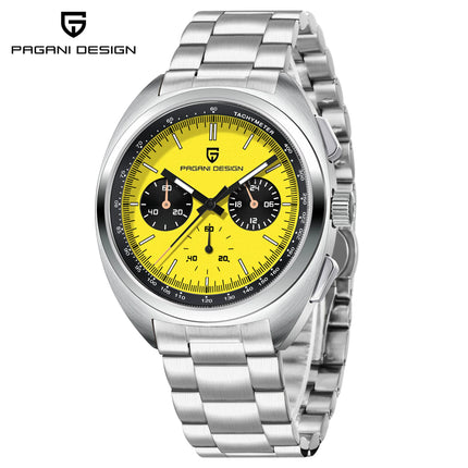 PAGANI DESIGN Orologi da uomo Retro Panda Quadrante Orologio al quarzo da uomo Giappone VK63 Cronografo Vetro zaffiro Orologio da polso da uomo 2024 Nuovo