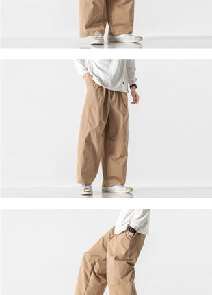 Pantaloni estivi da uomo a gamba larga Pantaloni moda casual solidi leggeri e sottili Harun Pantaloni da jogging larghi da uomo Pantaloni cargo Streetwear Taglie forti 5XL