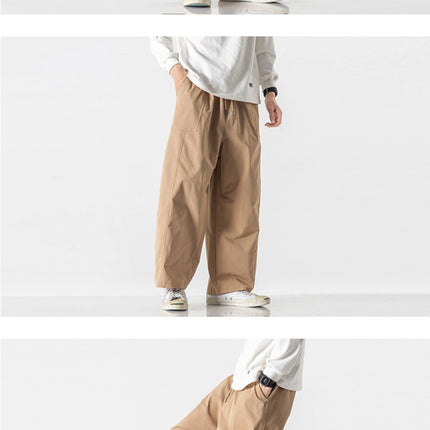 Pantaloni estivi da uomo a gamba larga Pantaloni moda casual solidi leggeri e sottili Harun Pantaloni da jogging larghi da uomo Pantaloni cargo Streetwear Taglie forti 5XL