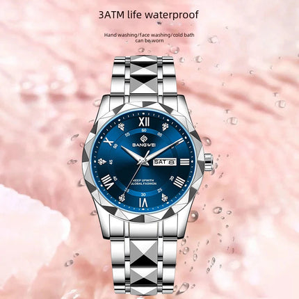 BANGWEI Orologio da donna Orologio di moda classico elegante di lussoBusiness Casual Data Orologi da donna al quarzo luminoso impermeabile in acciaio inossidabile platinumshop