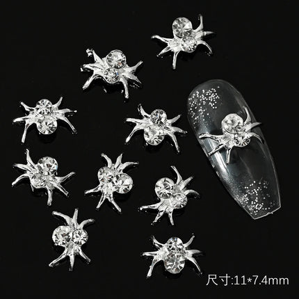 10Pcs Halloween Fake Weapons with Blood Nail Charms Bloody Horror Metal Nail Art Decorations Manicure Accessories Punk Jewelry *