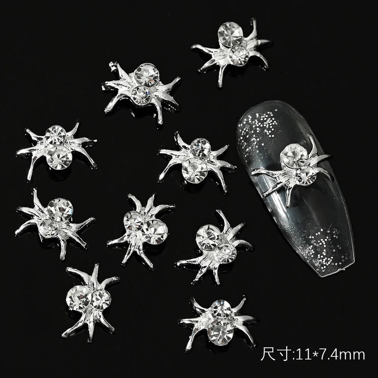 10Pcs Halloween Fake Weapons with Blood Nail Charms Bloody Horror Metal Nail Art Decorations Manicure Accessories Punk Jewelry *