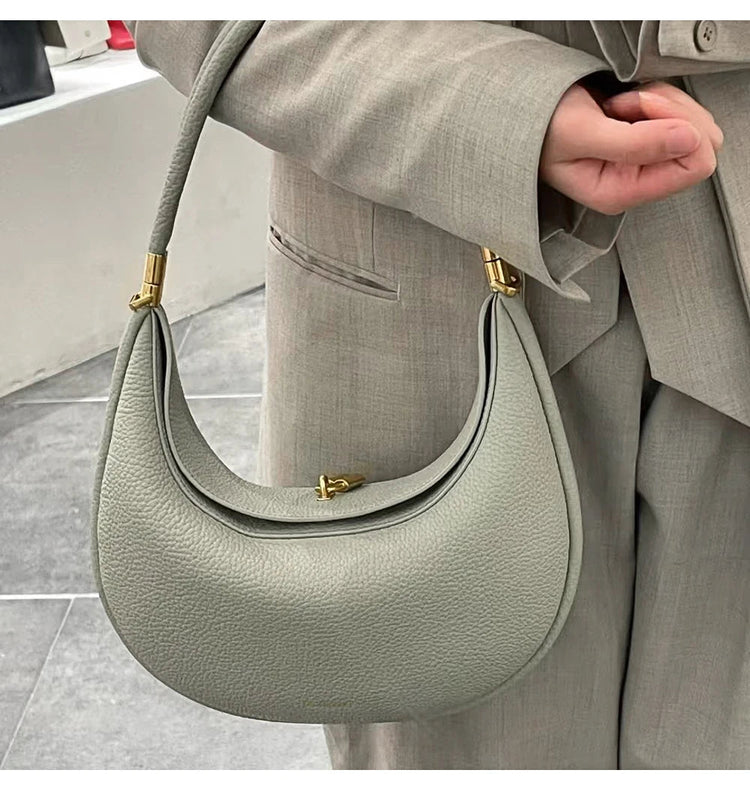 2025 Luxury Quality Half Moon Women's Shoulder Bag Crossbody Aesthetic Bags Women's Handbag Lock Catch Designer Underarm Bags PlatiNum