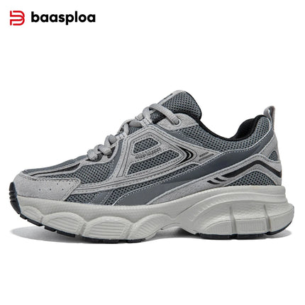 Baasploa Scarpe da corsa retrò da donna Scarpe da jogging sportive con lacci in rete da esterno Scarpe casual leggere e traspiranti antiscivolo da donna