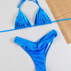 Costume da bagno bikini con pieghe sexy Micro bikini solido Costume da bagno donna Triangolo femminile Costume da bagno da spiaggia platinumshop