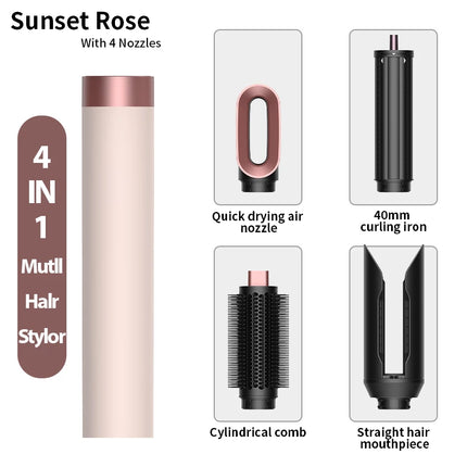 Professional 6 in 1 Cold Hot Air Styling Brush Hair Dryer Curling Iron Straightener Flat Iron 1700W Fast Dry Voluminous Waves