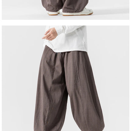Pantaloni casual da uomo autunno stili giapponesi pantaloni lanterna da uomo caldi vintage larghi pantaloni da uomo oversize moda streetwear