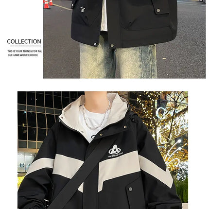 New Arrival Men's Hooded Jackets 2026 Spring Autumn Outdoor Loose Casual Coats Youth Streetwear Plus Size M-4XL Tops Clothing
