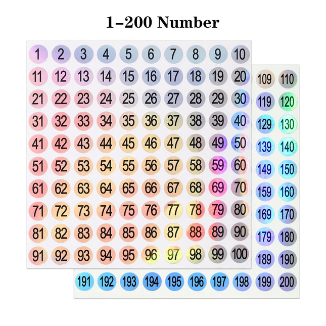 1 500 Number Stickers Self Adhesive Labels for Nail Art Storage Organizing DIY Craft Marking Manicure Tool Kit 2027