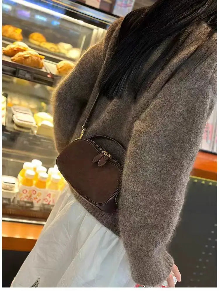 Women's Genuine Suede Cowhide Leather Shoulder Bag Soft Cow Versatile Ladies Crossbody Bag Trendy Luxury Female Designer PlatiNum