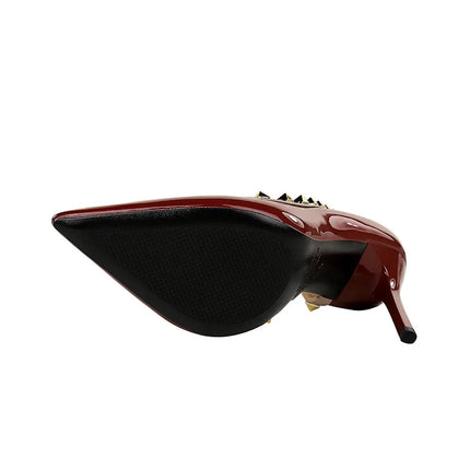 Donne 10.5 centimetri Tacchi Alti Della Signora Sexy Discoteca Punta a punta Pompe Femminile Rivetto Lato Vuoto In Pelle Verniciata Eden Tacchi Scarpe platinumshop