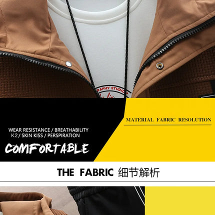 Autumn Men Tracksuit Casual Joggers Hooded Spring Sportswear Jackets Pants 2 Piece Sets Hip Hop Running Sports Suit