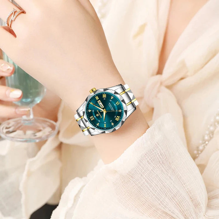 BANGWEI Orologio da donna Orologio di moda classico elegante di lussoBusiness Casual Data Orologi da donna al quarzo luminoso impermeabile in acciaio inossidabile platinumshop