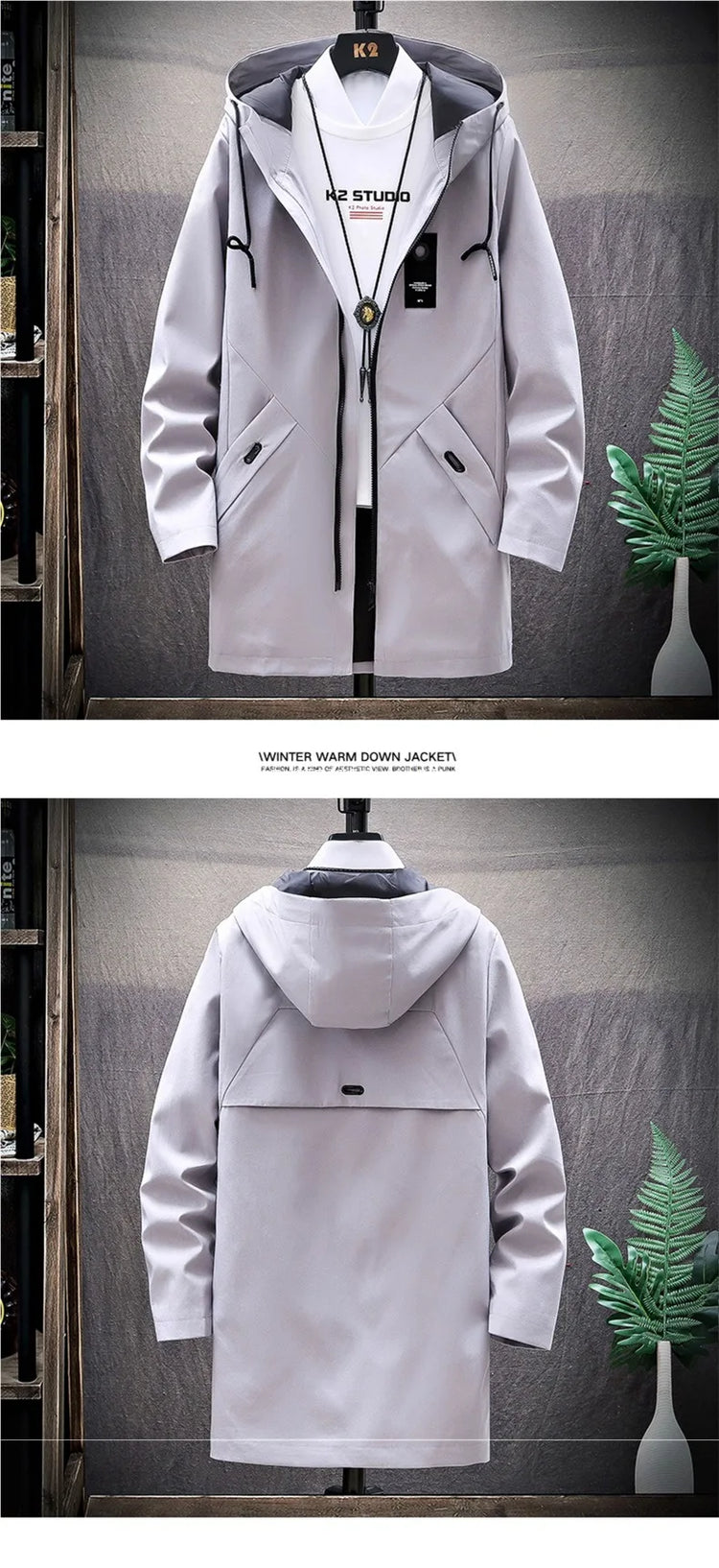 Thickened Fleece Lined Men's Casual Jacket Coat Autumn Winter Outerwear Fashionable Youth Style Zipper Closure Short Length