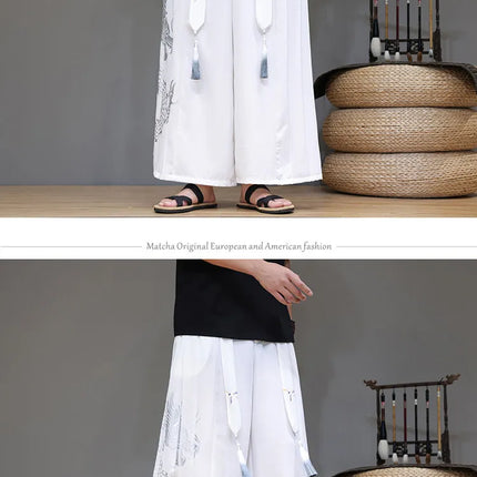 Pantaloni Larghi da Uomo Streetwear con Stampa Drago, Pantaloni Harem Casual, Pantaloni da Jogging Vintage, Nuovi Pantaloni Primaverili ed Estivi