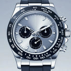 Orologi Meccanici Automatici di Lusso da Uomo 40mm, Cinturino in Acciaio Inossidabile Spazzolato, Elegante Quadrante Panda Nero Blu, Luminoso a Lunga Durata