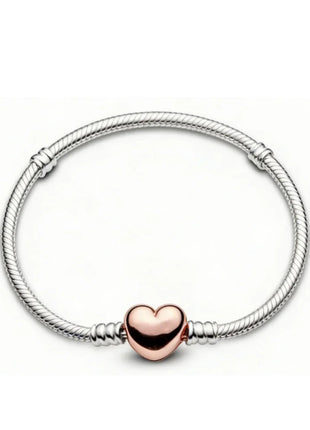 Nuovo Bracciale Artigianale Originale in Argento 925 con Charm, Liscio e Morbido, a Osso di Serpente, per Donna - Regalo 2026 PlatiNum