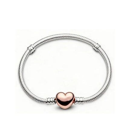 Nuovo Bracciale Artigianale Originale in Argento 925 con Charm, Liscio e Morbido, a Osso di Serpente, per Donna - Regalo 2026 PlatiNum