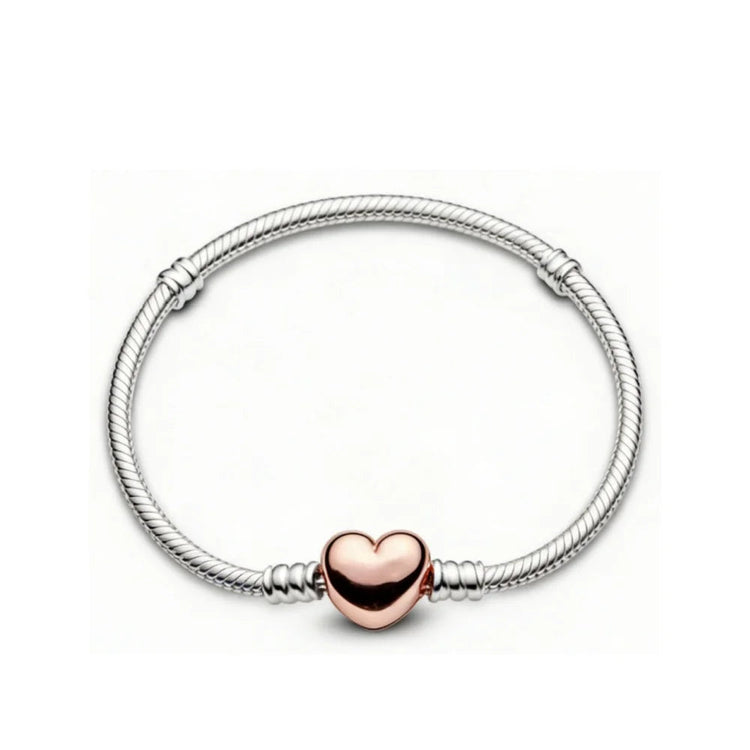 Nuovo Bracciale Artigianale Originale in Argento 925 con Charm, Liscio e Morbido, a Osso di Serpente, per Donna - Regalo 2026 PlatiNum