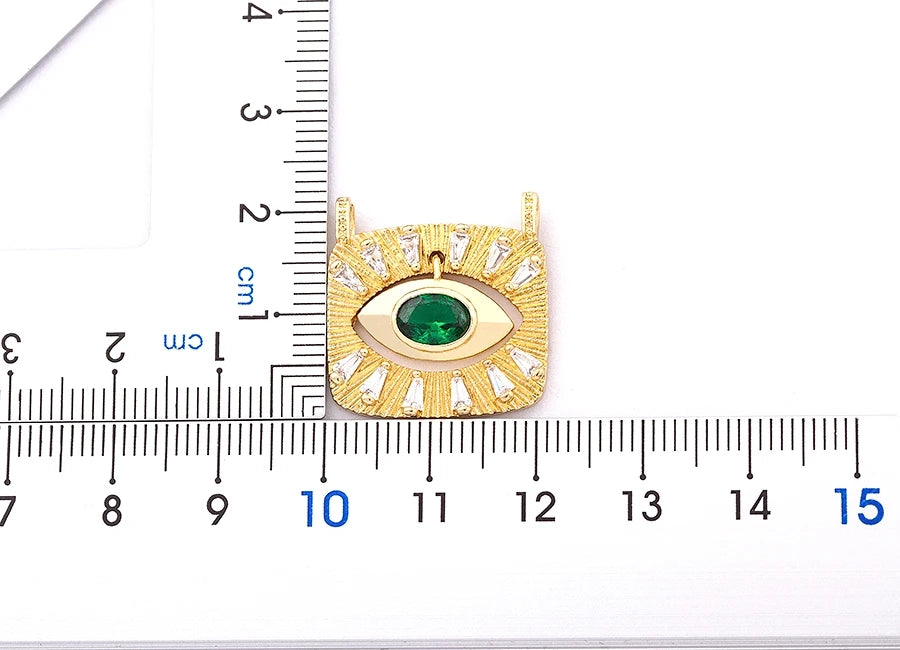 AIBEF Nuovo design creativo Zircone dorato Turco Evil Eye Collana con ciondolo quadrato Collana da donna Hip Hop Street Jewelry Party Regalo fortunato