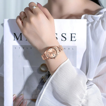 NIBOSI Orologi da donna con diamanti Orologio da donna casual di moda di lusso delle migliori marche Orologio da donna con data settimanale automatica impermeabile Reloj platinumshop