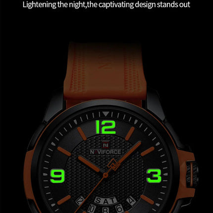 NAVIFORCE Creativo cinturino in TPU orologio da polso maschile moda sportiva 3ATM quarzo impermeabile giorno e data display orologi da uomo Reloj Hombre platinumshop