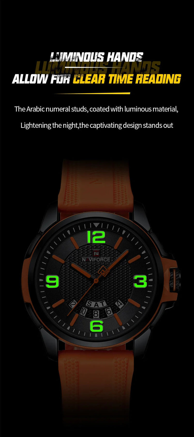 NAVIFORCE Creativo cinturino in TPU orologio da polso maschile moda sportiva 3ATM quarzo impermeabile giorno e data display orologi da uomo Reloj Hombre platinumshop