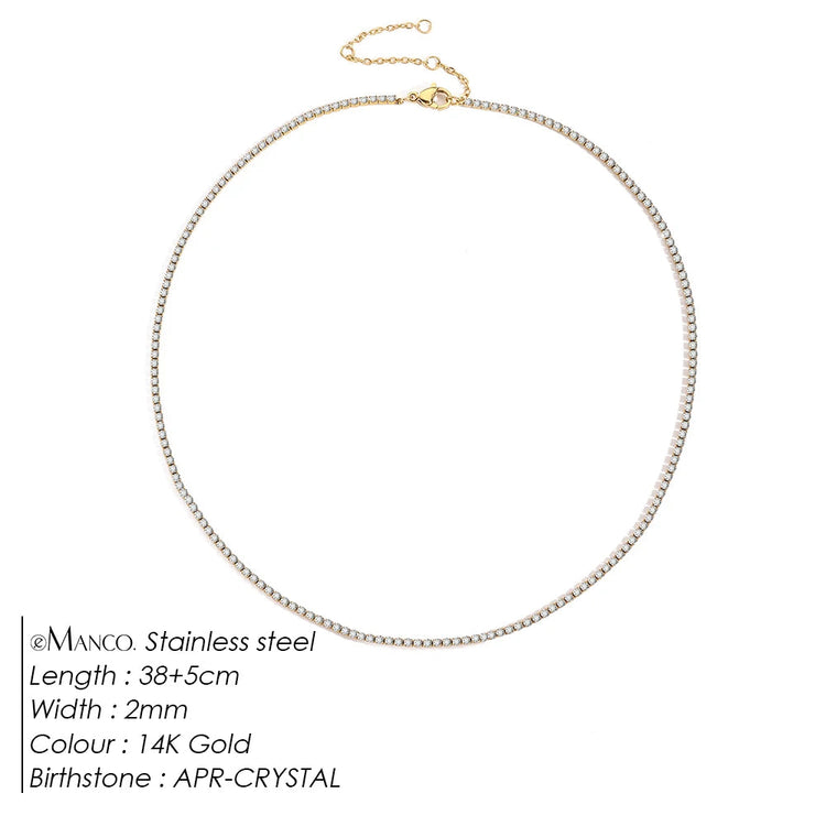 eManco Fashion Crystal High Quality Stainless Steel Gold Plated Necklace Ladies Charming Accessories Gifts Wholesale PlatiNum