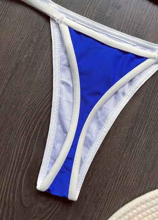 Costume da Bagno Bikini Brasiliano Ricamato a Contrasto con Patchwork per Donna - Set Estivo da Spiaggia platinumshop