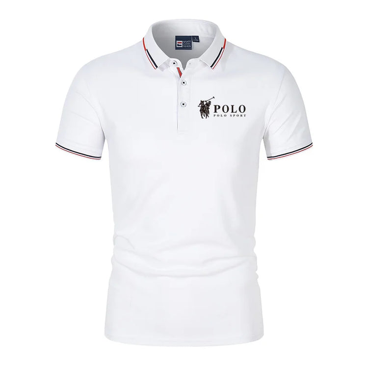 Polo estiva premium da uomo, ad asciugatura rapida, traspirante, casual, moda business, sportiva, a maniche corte, abbigliamento da uomo