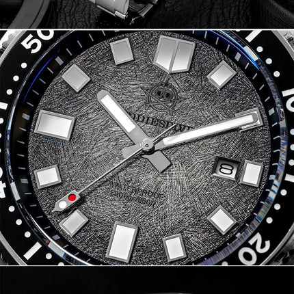 ADDIESDIVE New 43.8mm Watch for Men Dive AD2511 Luxury Sapphire Quartz Wristwatch 100m Waterproof Stainless Steel Luminous Watch