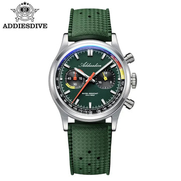 ADDIESDIVE 38mm New Men's Watch 0S21 Movement BGW9 Luminous 10Bar Water Resistant Fluorocarbon Rubber Chronograph Quartz Watch