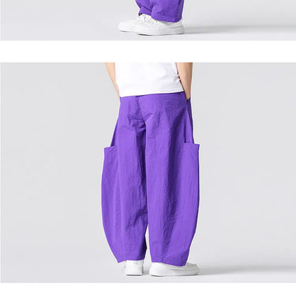 Pantaloni Estivi Leggeri da Uomo e Donna, Streetwear con Coulisse, Stile Y2K, Cargo, Tinta Unita, Gamba Larga, Taglie Forti fino alla 5XL