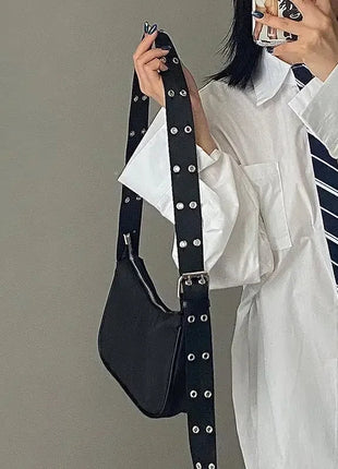 Women Armpit Bag New Nylon Bucket Fashion Solid Zipper SOFT Shoulder Bag Purses and Handbags Luxury Designer Black Tote Bag PlatiNum