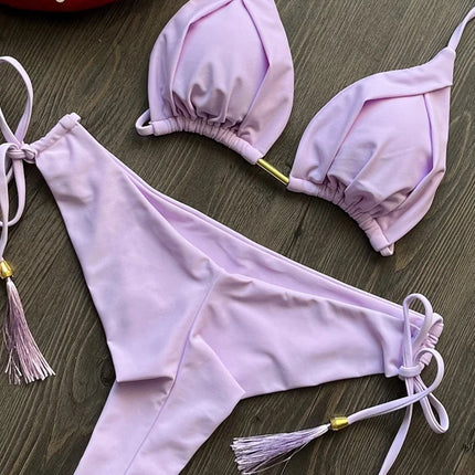 RUOTONGSEPT 2025 Nuovo Sexy Costume da Bagno Triangolare in 13 Colori per Donne, Bikini Brasiliano, Costume Push-Up, Set Bikini da Spiaggia platinumshop