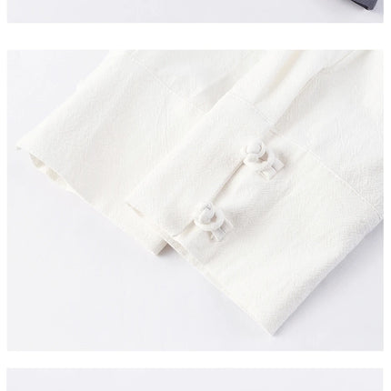 Camicie da uomo tradizionali Camicie da uomo in cotone e lino retrò stile cinese Camicette casual da uomo Kung Fu Tai Chi Tang da meditazione Zen