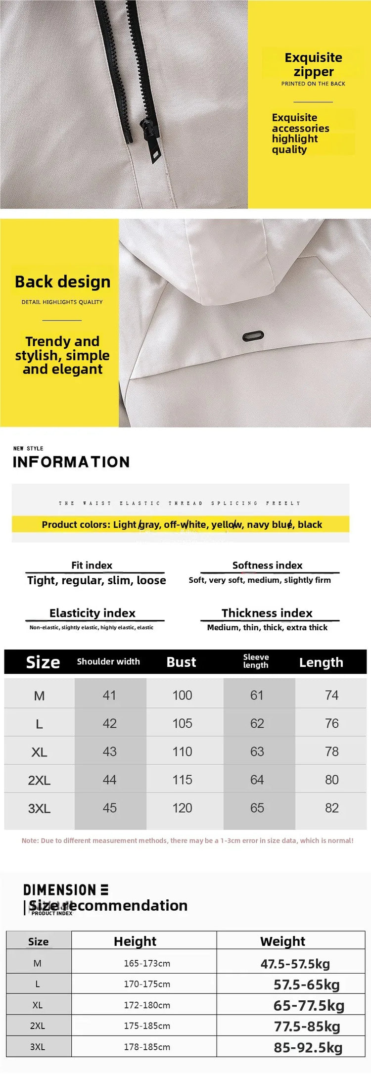 Thickened Fleece Lined Men's Casual Jacket Coat Autumn Winter Outerwear Fashionable Youth Style Zipper Closure Short Length