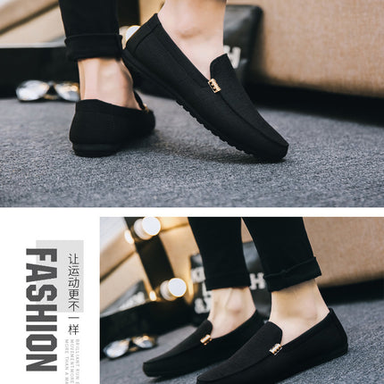 Scarpe casual da uomo in tela slip on mocassini alla moda per uomo abito di lusso scarpe da guida appartamenti formali per feste di matrimonio taglie forti