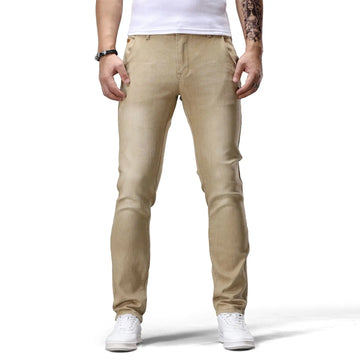 Men's Casual Jeans Vintage Straight Leg Elastic Slim Fit Autumn Winter Sweatpants Trousers Skinny Y2k Jeans Men's Cargo Pants
