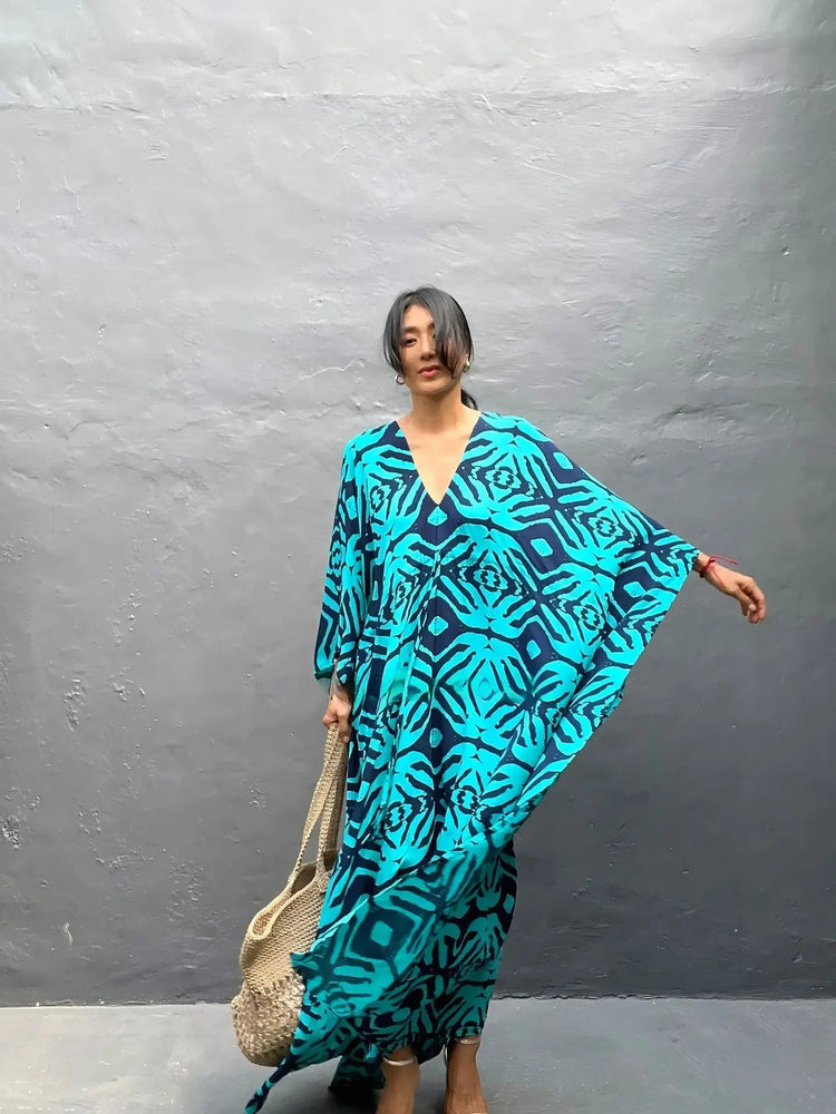 Abiti caftano da donna con scollo a V, costume da bagno estivo, copricostume caftano, abiti da spiaggia maxi taglie forti platinumshop