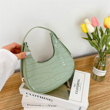 Fashion Stone Pattern Shoulder Bag Women'S Small Handle Underarm Bag Clutch Luxury Women'S Handbag Tote Bag Mini Dumpling Bag PlatiNum