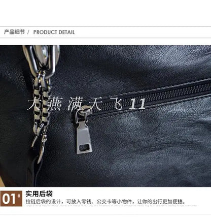 2025 new Genuine Leather Women's Handbags Fashion Soft Lady Tote Bag Shoulder Messenger Bag Large Capacity Portable Rivet Bags