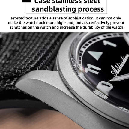 ADDIESDIVE 36mm Men's Analog Watch Bubble Mirror Glass 100m Waterproof Luminous Watch Simple Men Quartz Watches with Nylon Strap