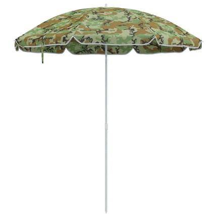 Ombrellone da spiaggia mimetico 263x263 cm, protezione UV, in metallo resistente, portatile, facile da montare, ideale per le attività all'aperto