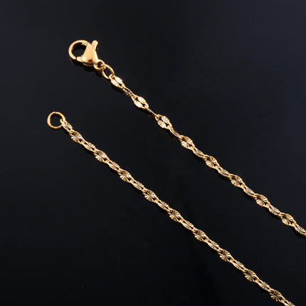 Yadreva Catena con labbra in rilievo Collana sottile in acciaio inossidabile da 2,5 mm Accessori per gioielli impermeabili con maglie fatte a mano PlatiNum