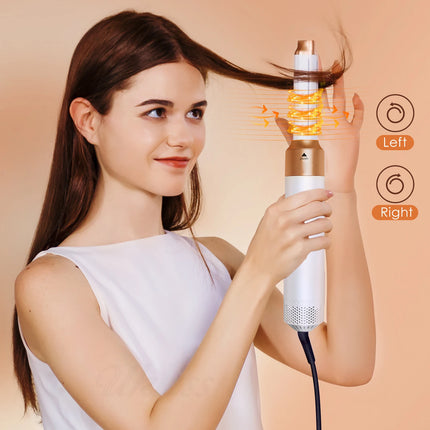 Multi Functional 5-In-1 Hot Air Comb Styling Set Including Dryer Straight Hair Brush Hair Dryer Automatic Curling Iron Gift