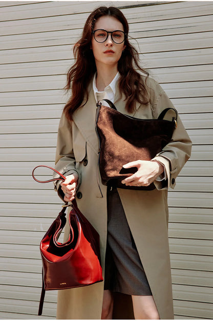 LA FESTIN Original Brand Suede Bag Designer Luxury Bag Bucket Bag Shoulder Crossbody Bag Handbag Women Autumn and Winter Bags