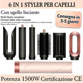 SenCiciMen 6-in-1 Air Multi-Styler & Hair Dryer Brush With Auto-Wrap 110,000 RPM Curlers High-Speed Blow Dryer with Negative Ions  Fast Drying, Curling, Volumizing & Straightening Gift for Women