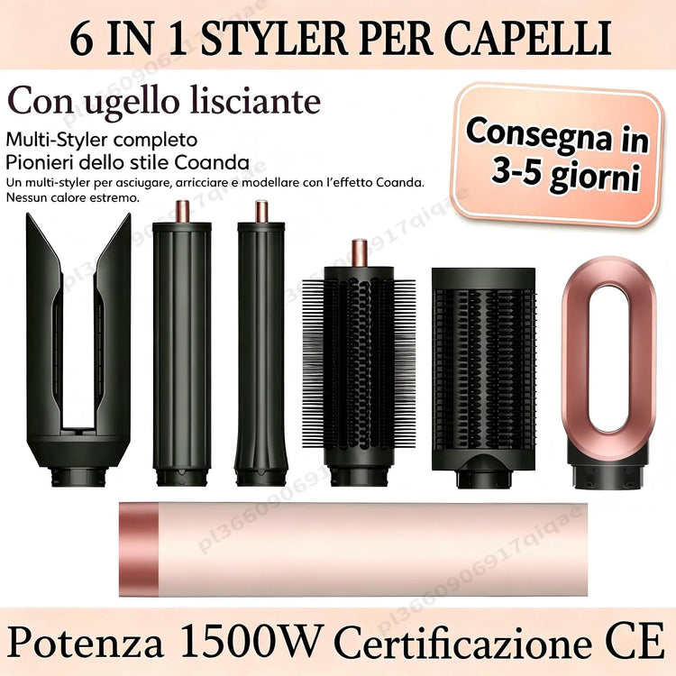 SenCiciMen 6-in-1 Air Multi-Styler & Hair Dryer Brush With Auto-Wrap 110,000 RPM Curlers High-Speed Blow Dryer with Negative Ions  Fast Drying, Curling, Volumizing & Straightening Gift for Women